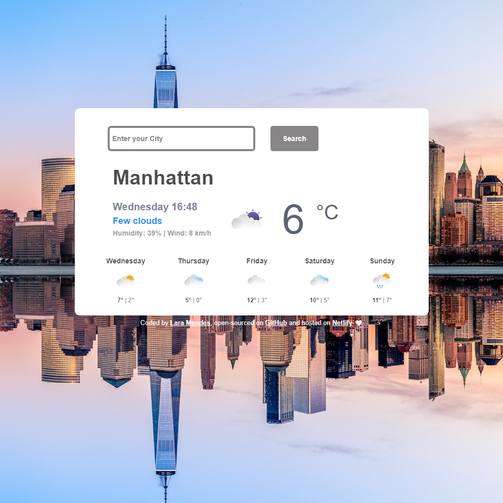 weather app project preview